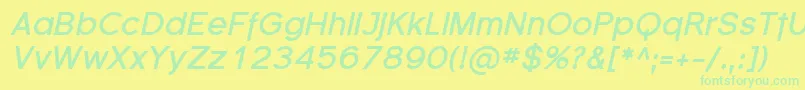 Florsn03-Schriftart – Grüne Schriften auf gelbem Hintergrund