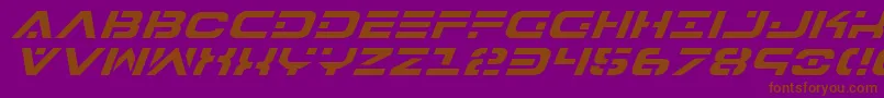 Czcionka 7thServiceItalic – brązowe czcionki na fioletowym tle