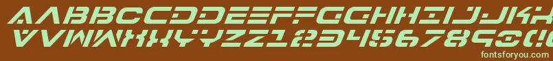 7thServiceItalic-fontti – vihreät fontit ruskealla taustalla