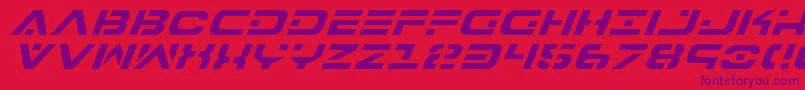 7thServiceItalic Font – Purple Fonts on Red Background