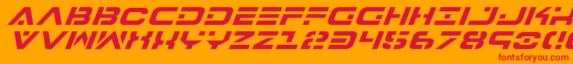7thServiceItalic-Schriftart – Rote Schriften auf orangefarbenem Hintergrund
