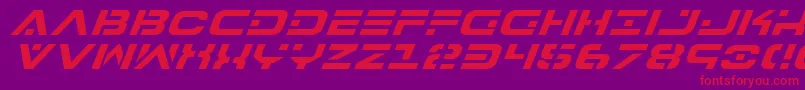 Police 7thServiceItalic – polices rouges sur fond violet