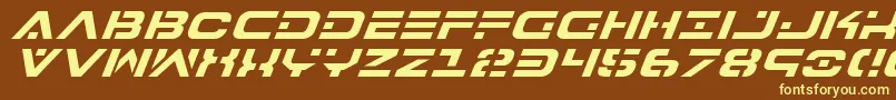 7thServiceItalic-fontti – keltaiset fontit ruskealla taustalla