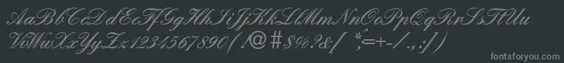 フォントEnglandHandDb – 黒い背景に灰色の文字