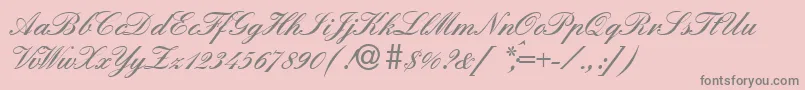 EnglandHandDb-Schriftart – Graue Schriften auf rosa Hintergrund