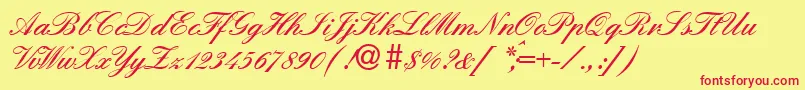 EnglandHandDb Font – Red Fonts on Yellow Background