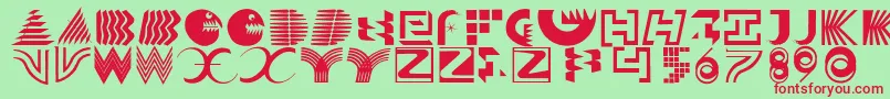 Solitaires Font – Red Fonts on Green Background