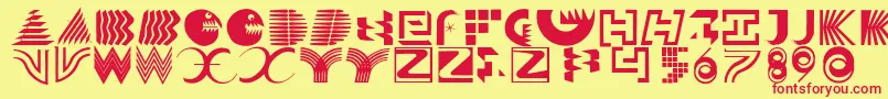Solitaires Font – Red Fonts on Yellow Background