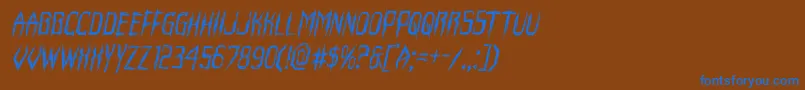 Czcionka Horroroidital – niebieskie czcionki na brązowym tle