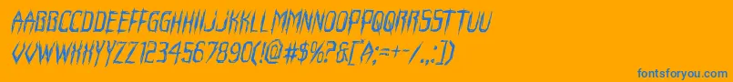 Horroroidital Font – Blue Fonts on Orange Background