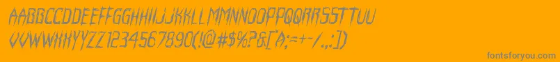 フォントHorroroidital – オレンジの背景に灰色の文字