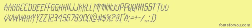 フォントHorroroidital – 黄色の背景に灰色の文字