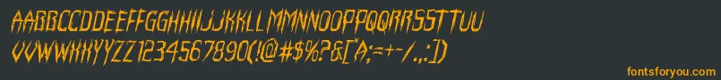 フォントHorroroidital – 黒い背景にオレンジの文字