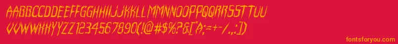 フォントHorroroidital – 赤い背景にオレンジの文字