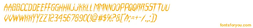 フォントHorroroidital – 白い背景にオレンジのフォント