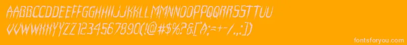 Horroroidital Font – Pink Fonts on Orange Background