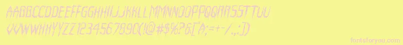 Horroroidital Font – Pink Fonts on Yellow Background