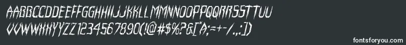 フォントHorroroidital – 黒い背景に白い文字