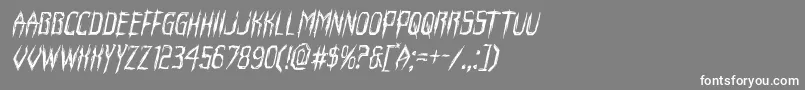 フォントHorroroidital – 灰色の背景に白い文字