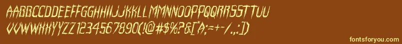 Horroroidital Font – Yellow Fonts on Brown Background