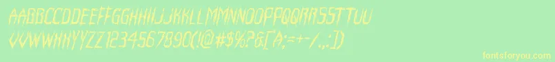 Horroroidital Font – Yellow Fonts on Green Background