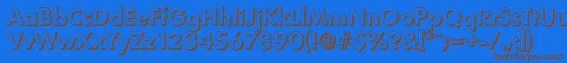 LimerickshadowBold Font – Brown Fonts on Blue Background