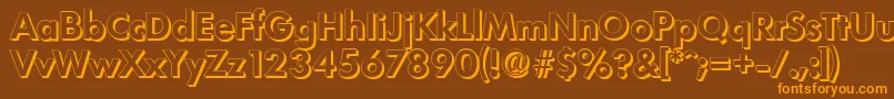 LimerickshadowBold Font – Orange Fonts on Brown Background