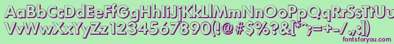 LimerickshadowBold Font – Purple Fonts on Green Background