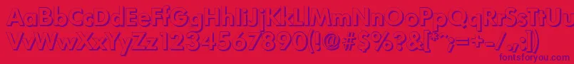 Czcionka LimerickshadowBold – fioletowe czcionki na czerwonym tle