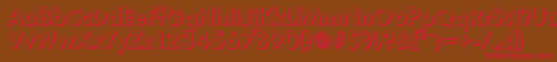 LimerickshadowBold-Schriftart – Rote Schriften auf braunem Hintergrund