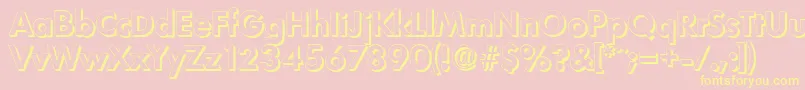 LimerickshadowBold Font – Yellow Fonts on Pink Background