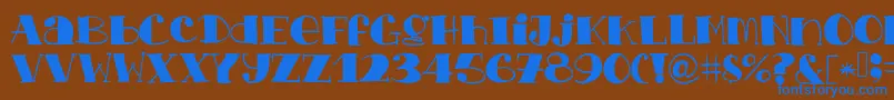 Chopchickennbeef Font – Blue Fonts on Brown Background