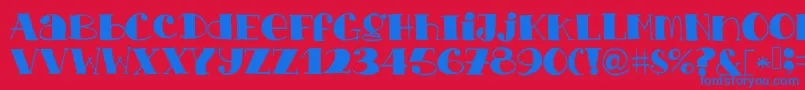 Chopchickennbeef Font – Blue Fonts on Red Background