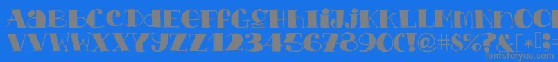 Chopchickennbeef-Schriftart – Graue Schriften auf blauem Hintergrund