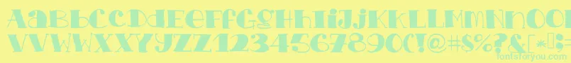 Chopchickennbeef Font – Green Fonts on Yellow Background