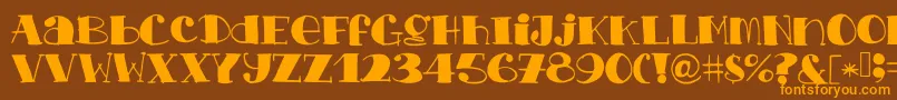 Chopchickennbeef Font – Orange Fonts on Brown Background