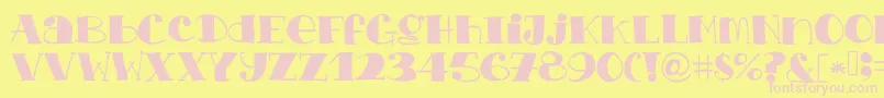 Chopchickennbeef Font – Pink Fonts on Yellow Background