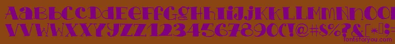 Chopchickennbeef-Schriftart – Violette Schriften auf braunem Hintergrund