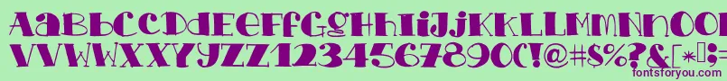 Chopchickennbeef Font – Purple Fonts on Green Background