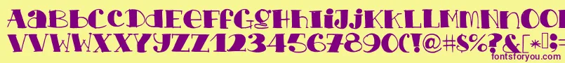 Chopchickennbeef Font – Purple Fonts on Yellow Background