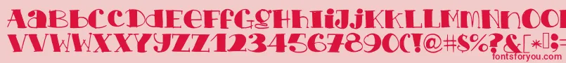 Chopchickennbeef Font – Red Fonts on Pink Background