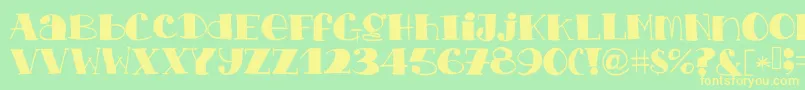 Chopchickennbeef Font – Yellow Fonts on Green Background