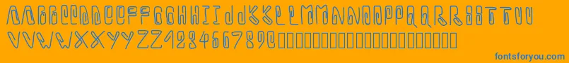 Pwtrombone Font – Blue Fonts on Orange Background