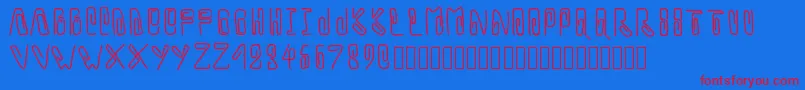 Pwtrombone Font – Red Fonts on Blue Background