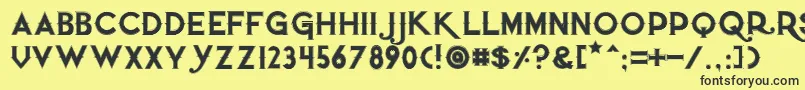 Quietthiefoutlinedtight Font – Black Fonts on Yellow Background