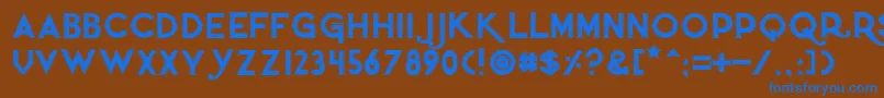 Quietthiefoutlinedtight Font – Blue Fonts on Brown Background