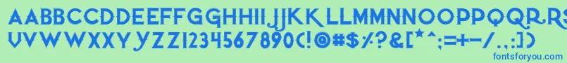 Quietthiefoutlinedtight Font – Blue Fonts on Green Background