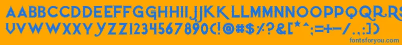 Quietthiefoutlinedtight Font – Blue Fonts on Orange Background