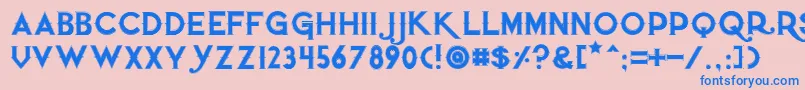 Quietthiefoutlinedtight Font – Blue Fonts on Pink Background