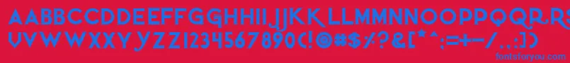 Quietthiefoutlinedtight Font – Blue Fonts on Red Background